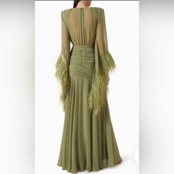 BRONX AND BANCO
Geisha Feather-cuff Gown in Chiffon - Picture 4 of 12